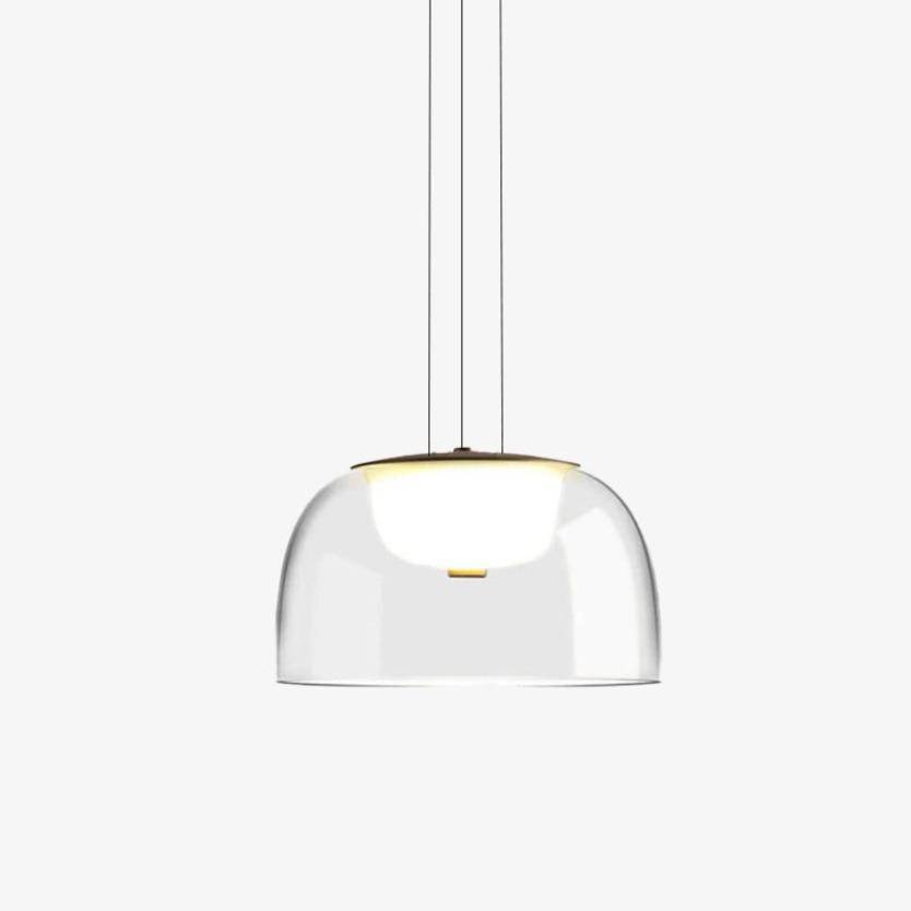 Luminária pendente LED de vidro em vários formatos arredondados de design