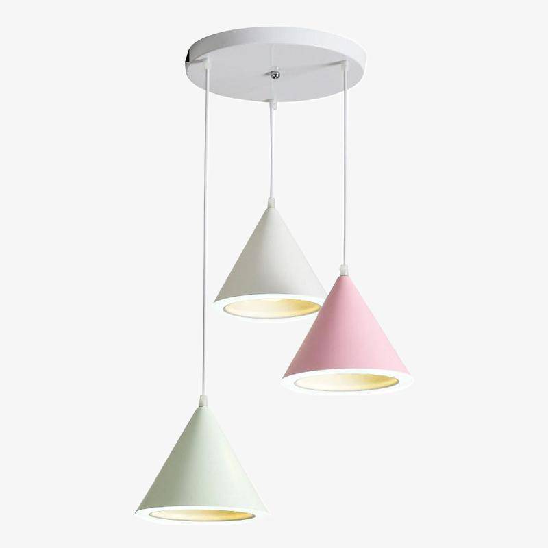 Luminária pendente LED de design em cone de cor nórdica