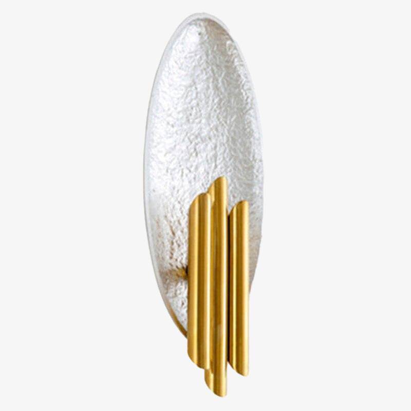 Candeeiro de parede com design de concha oval e candeeiros Shell cilíndricos dourados