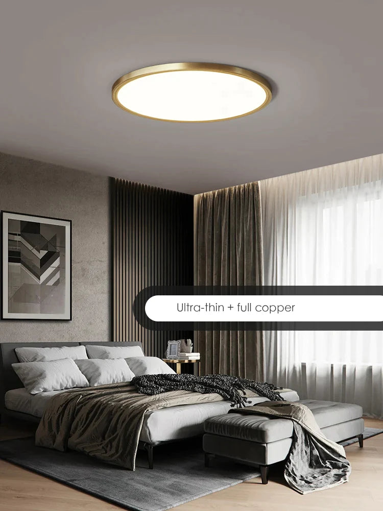 luz de teto de cobre design decorativo minimalista moderno