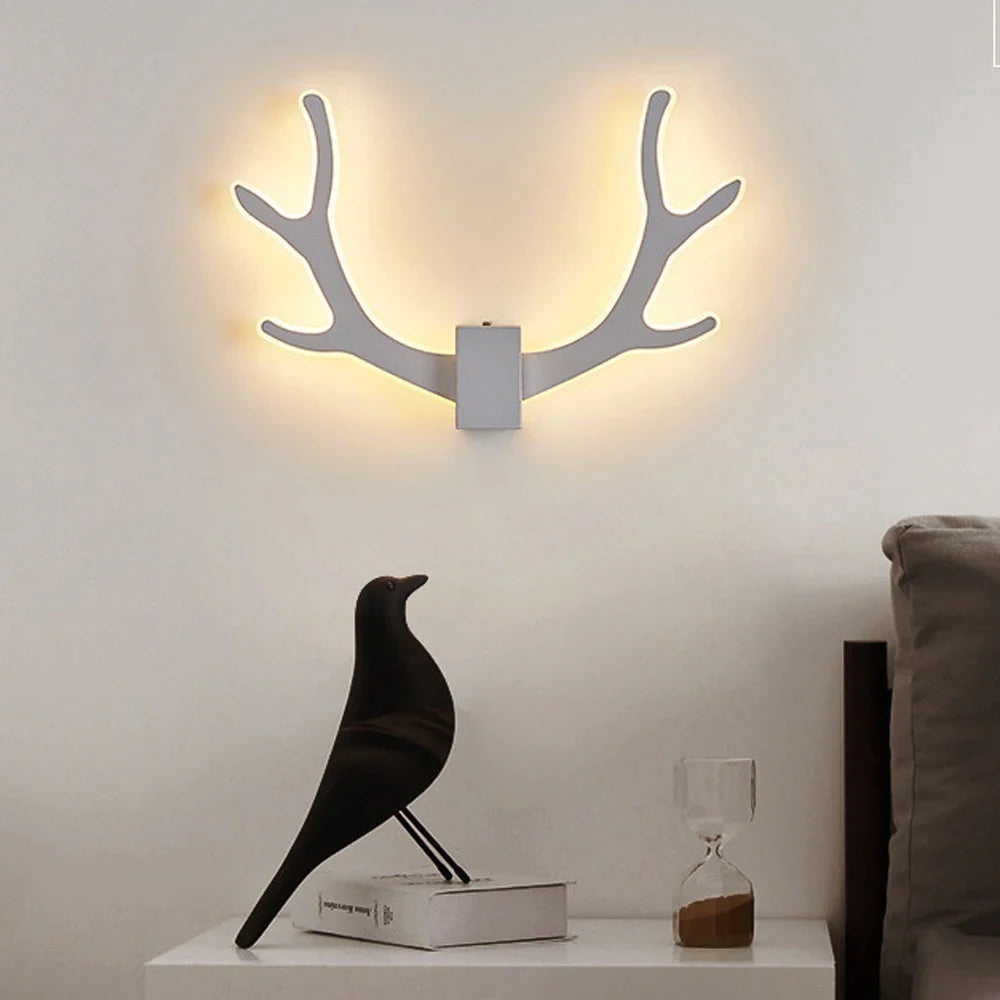 Lustre LED de madeira branca para interior