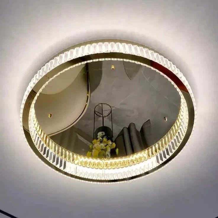 Luz de teto LED dourada redonda de luxo moderno