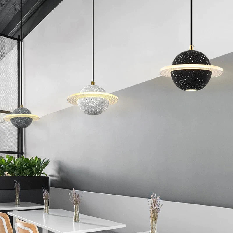 Lâmpada LED suspensa de cimento de design moderno