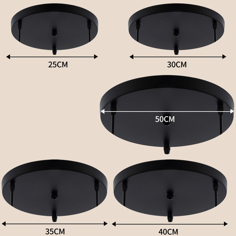 Suspensão de suporte de base redonda até 5 furos (preto ou branco)