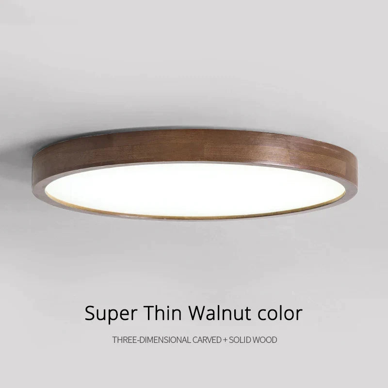 Plafon LED moderno de madeira maciça