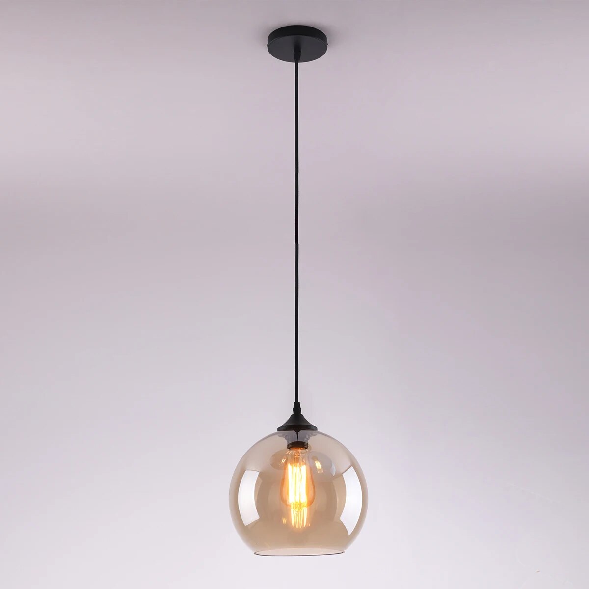Luminária pendente de bola de vidro de design