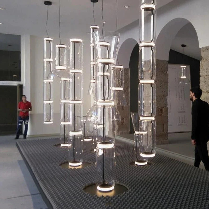 Luminária pendente moderna Itália design LED transparente