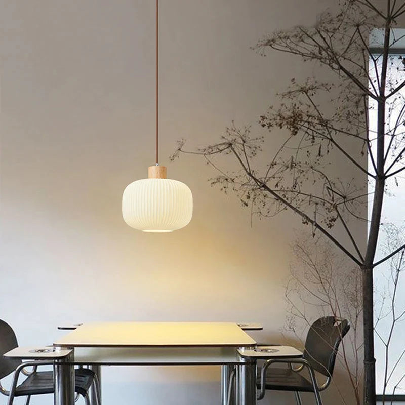 Luminária de teto japonesa simples, para sala de estar, quarto, sala de jantar, loft, vidro moderno, decoração de casa, luzes led