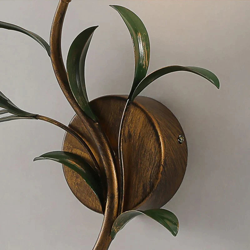 Arandela de flor de bronze estilo retro