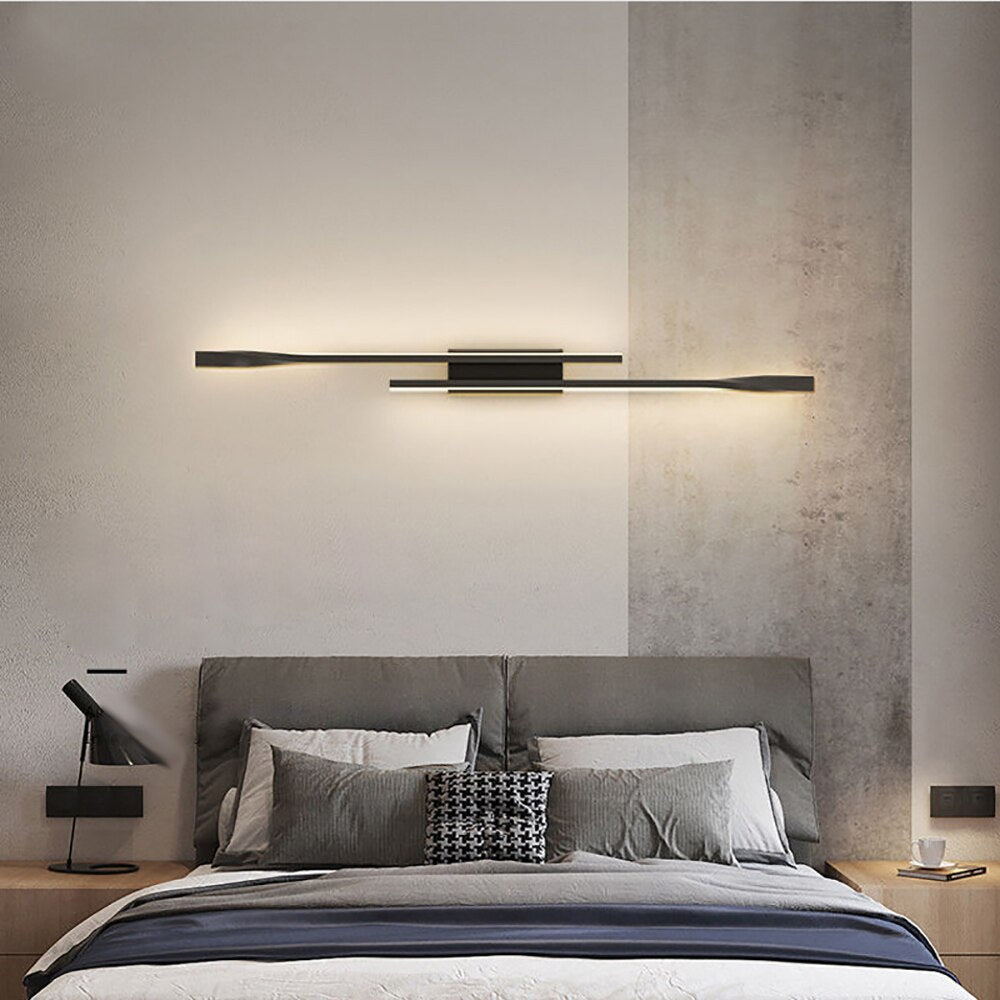 luminária de cabeceira moderna nórdica para sala de estar luminária de parede de tv