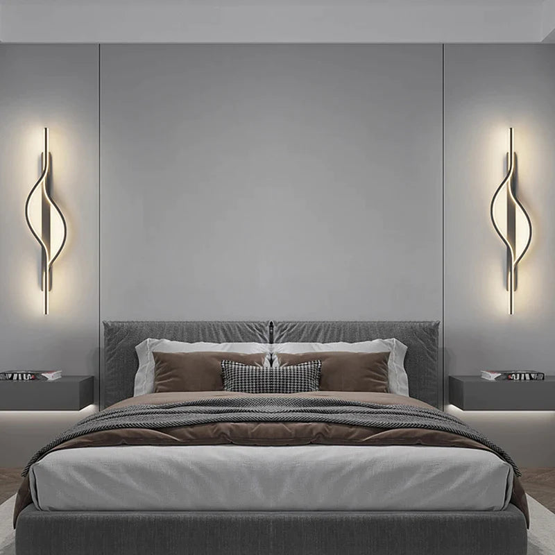 Moderno e minimalista LED parede luz listras decoração de interiores quarto sala de estar corredor