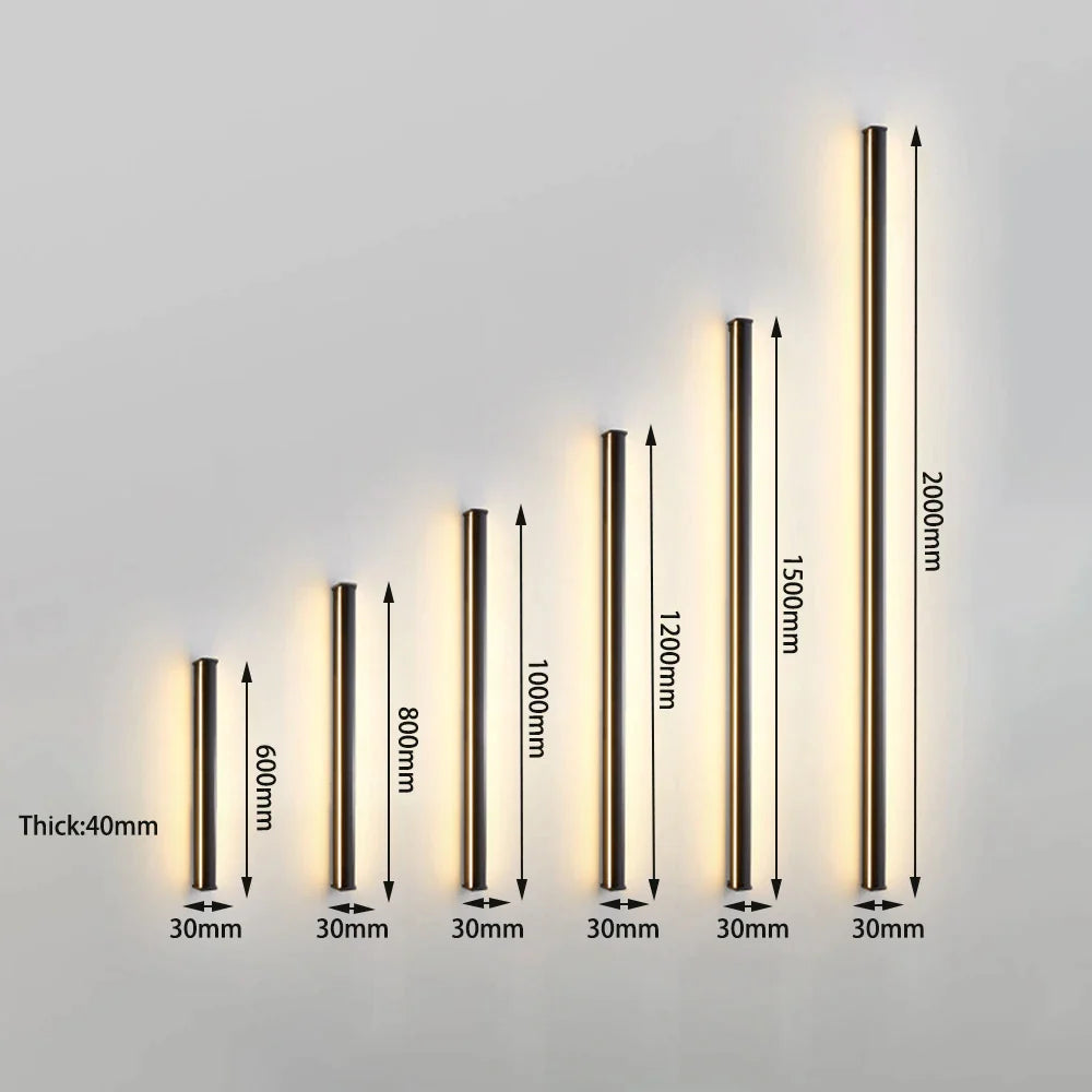 Arandela LED moderna para interior estilo nórdico longo ângulo