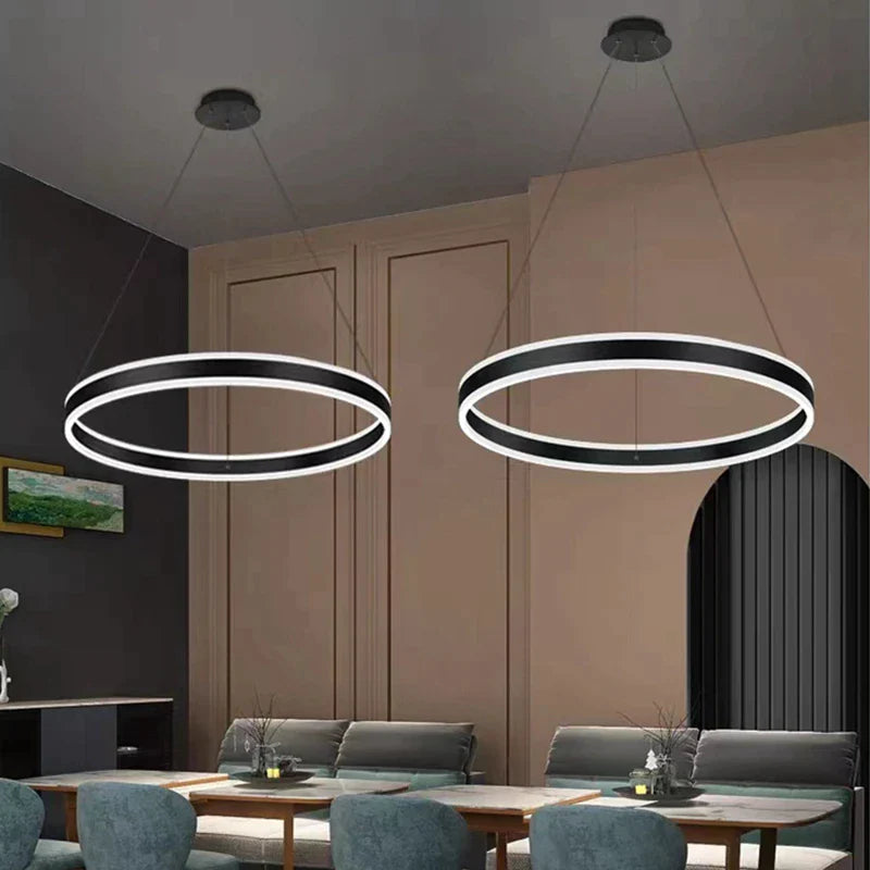 lustre de design com moderno anel LED regulável
