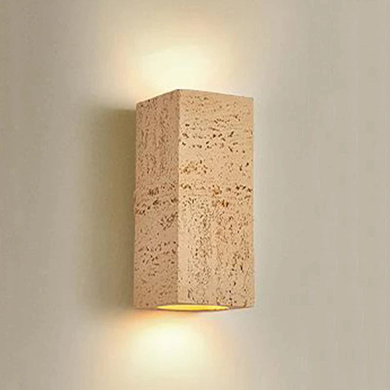 Aplique LED quadrado Wabi-sabi em cimento nórdico