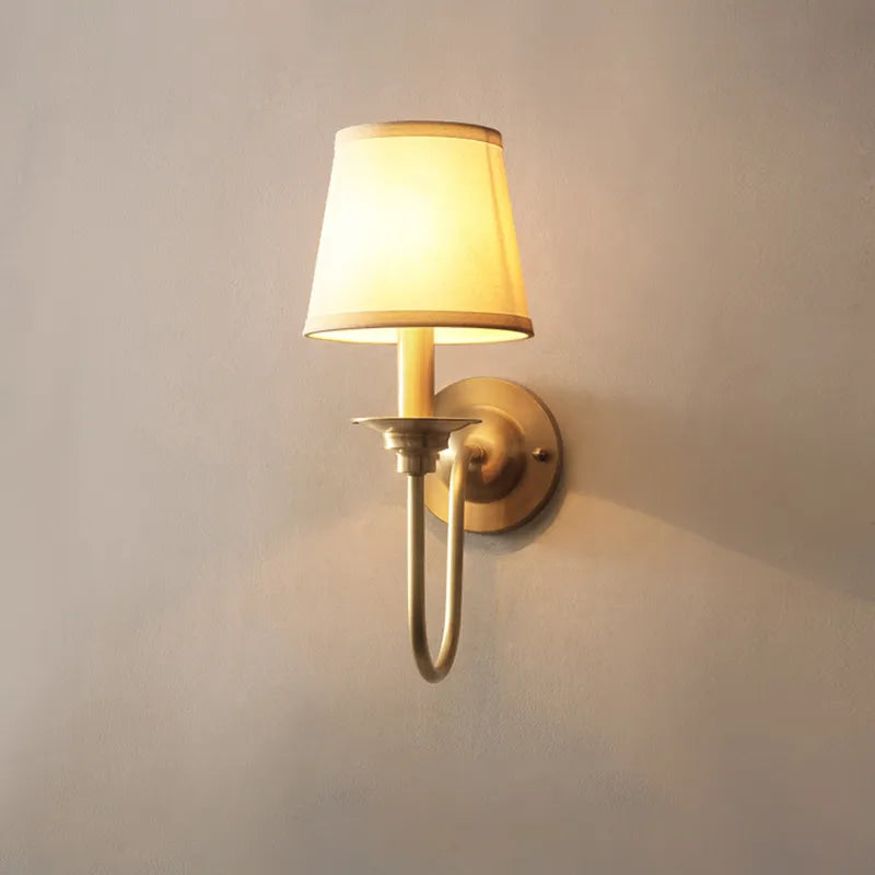 Aplique de parede nórdico de cobre simples para corredor de sala de estar