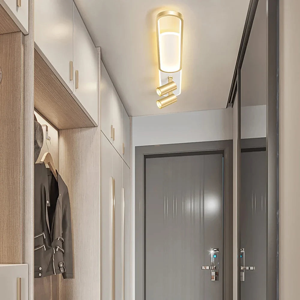 Iluminação LED moderna para vestiário de corredor de sala de estar.