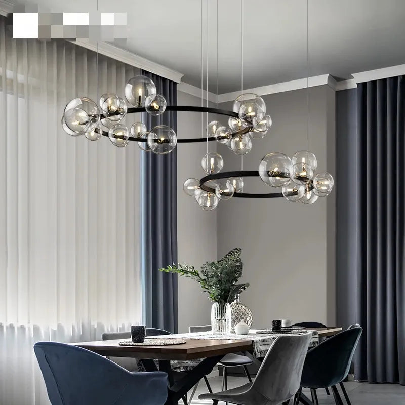 Vidro transparente led luzes pingente sala de jantar pendurado luminárias g9 110-220v moderno novo estilo hanglamp luminária