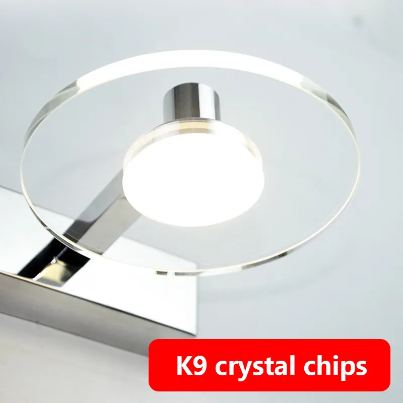 Aplique LED de parede com espelho acrílico 5w antiembaçante para banheiro