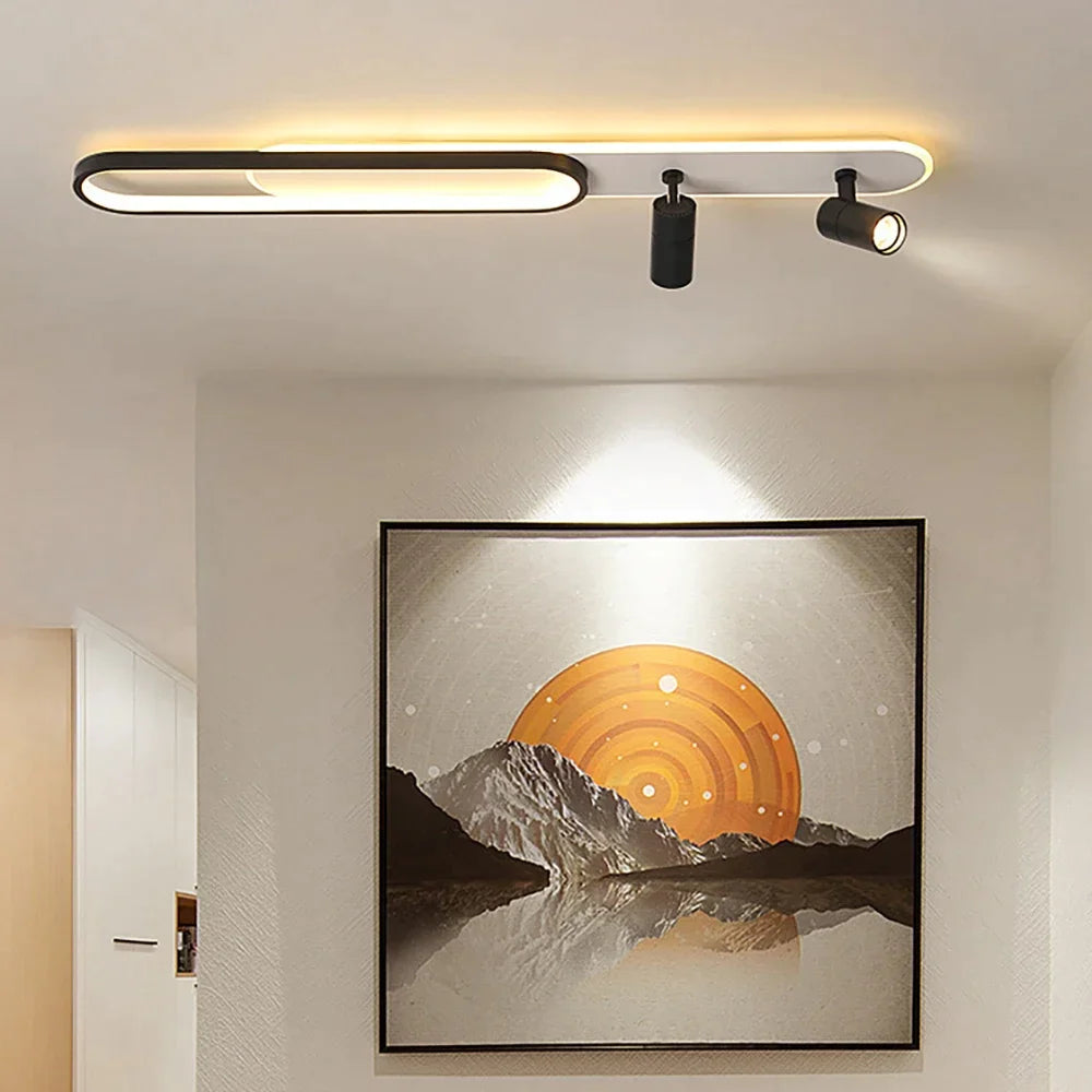 Iluminação LED moderna para vestiário de corredor de sala de estar.