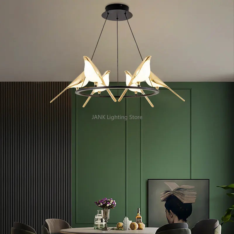 Criativo pega pássaro luzes pingente simples sala de estar restaurante estudo lâmpada chão casa led lustre teto luxo