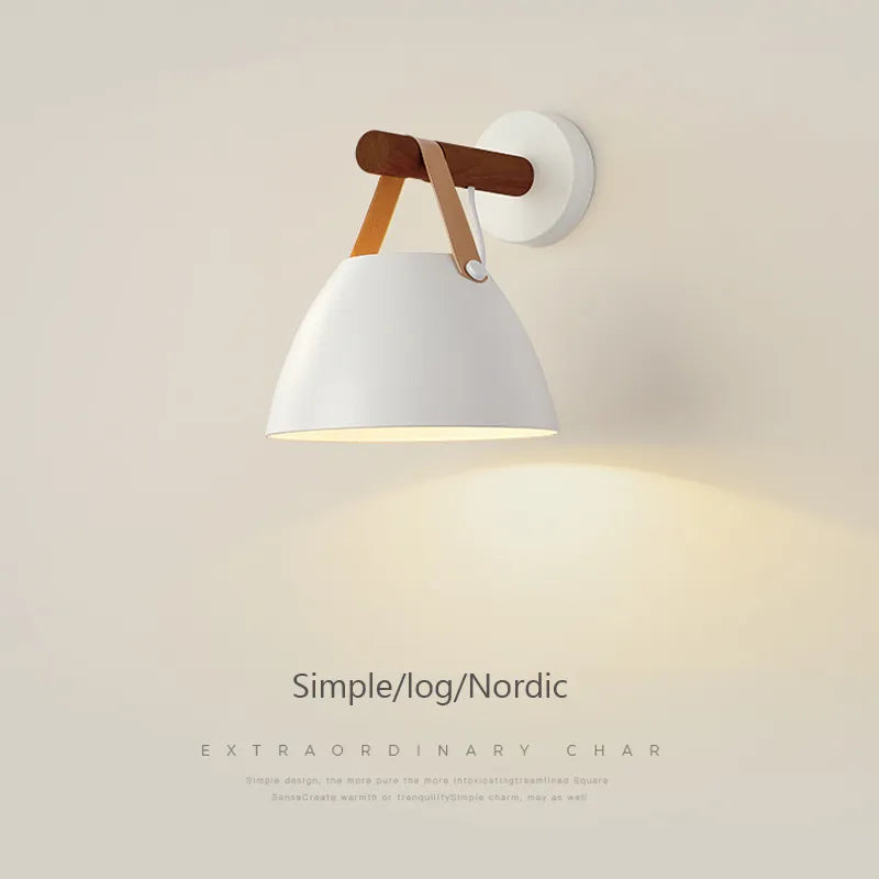 Aplique LED de madeira estilo nórdico