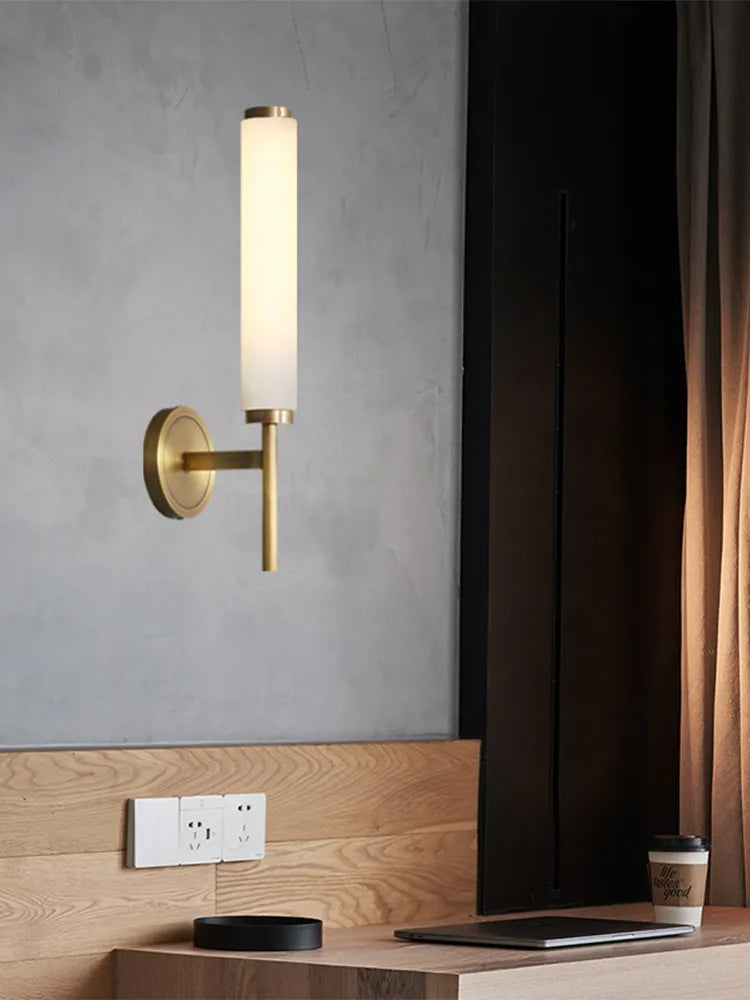 Aplique de parede de mármore de cobre decoração criativa de interiores de quarto