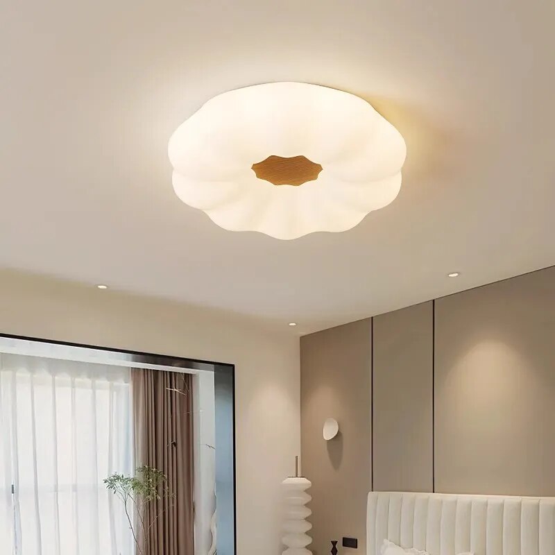 Luz de teto moderna em acrílico de madeira maciça para restaurante de hotel
