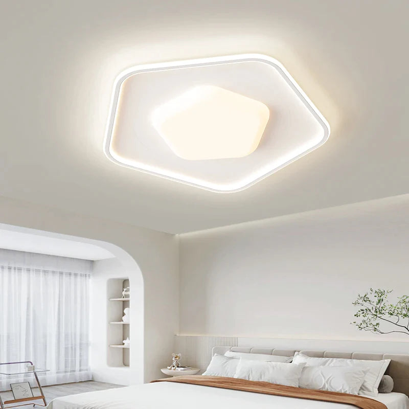 Sala de estar conduziu a luz teto moderno e minimalista 2023 nova atmosfera quarto sala jantar luminárias branco decoração casa lâmpada