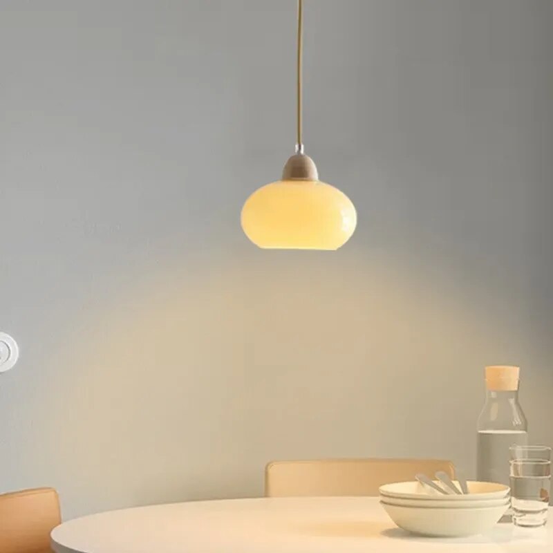 Luminária pendente de madeira LED nórdica