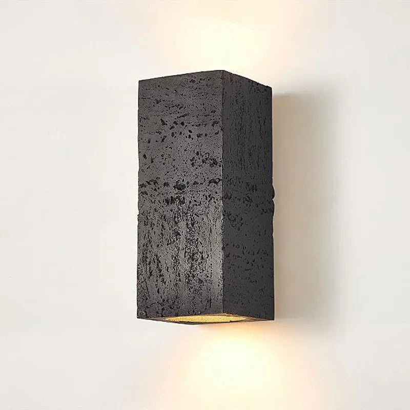 Aplique LED quadrado Wabi-sabi em cimento nórdico
