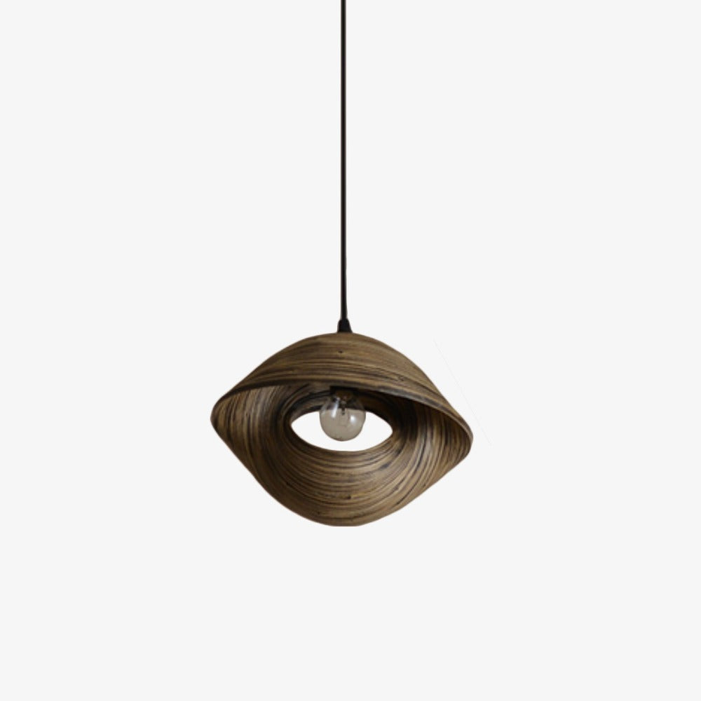 Luminária pendente com design de concha de bambu