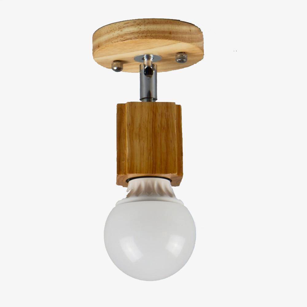 Candeeiro de parede de madeira com lâmpada LED minimalista