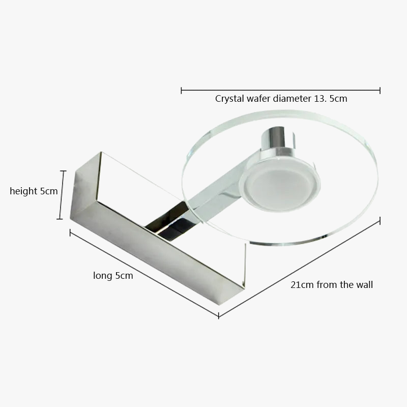 Aplique LED de parede com espelho acrílico 5w antiembaçante para banheiro