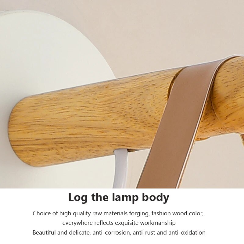 Aplique LED de madeira estilo nórdico