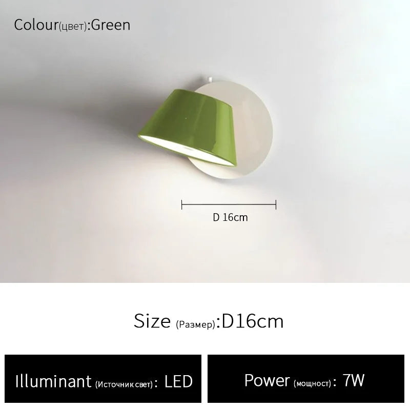 Aplique LED com abajur cônico giratório