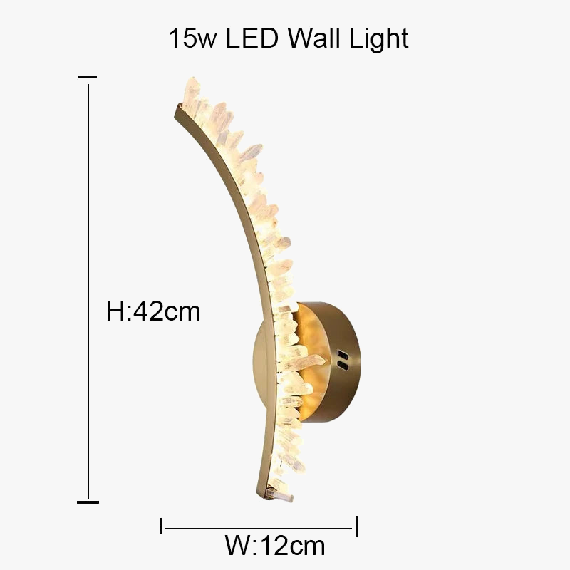 Arandela LED de cristal natural para interior