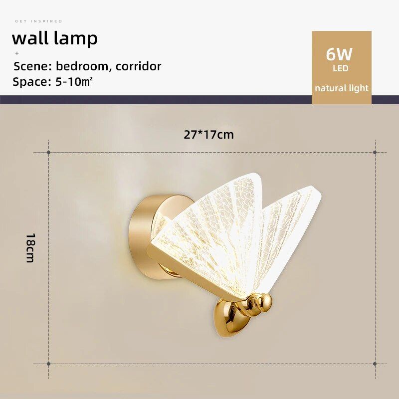Arandela LED borboleta moderna