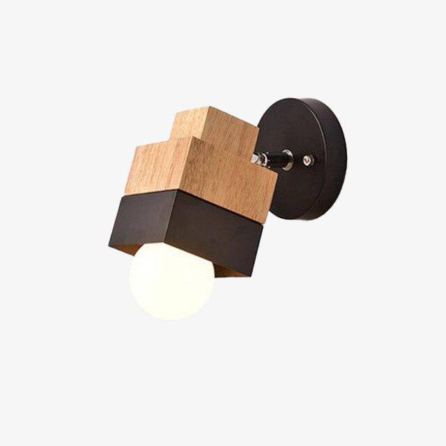 Aplique LED de madeira criativo (cubo ou cilindro)