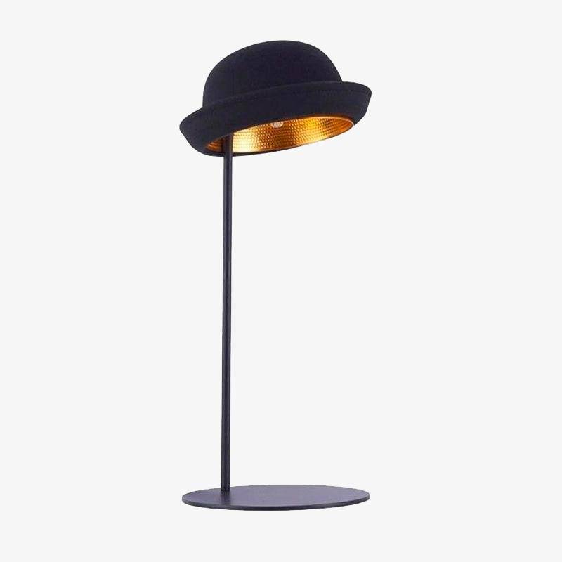Candeeiro de mesa de design em forma de chapéu de traça