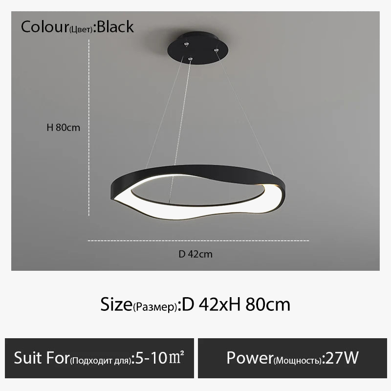 Lustre de design LED redondo nórdico moderno