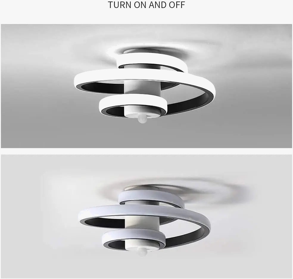 Plafon LED moderno em forma de espiral