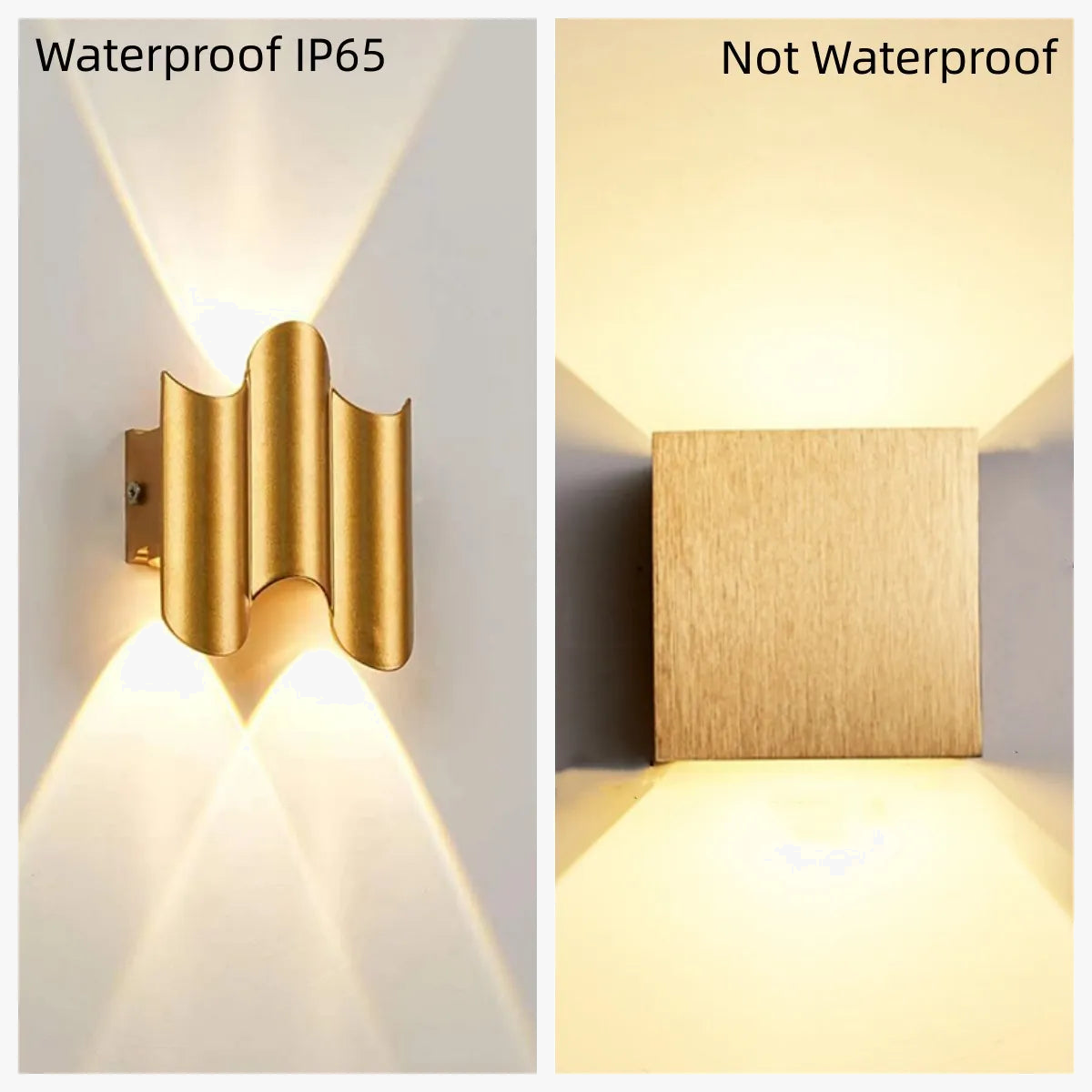 Luz de parede led ao ar livre à prova dip65 água ip65 varanda jardim lâmpada parede & interior quarto cabeceira decoração iluminação lâmpada alumínio dourado