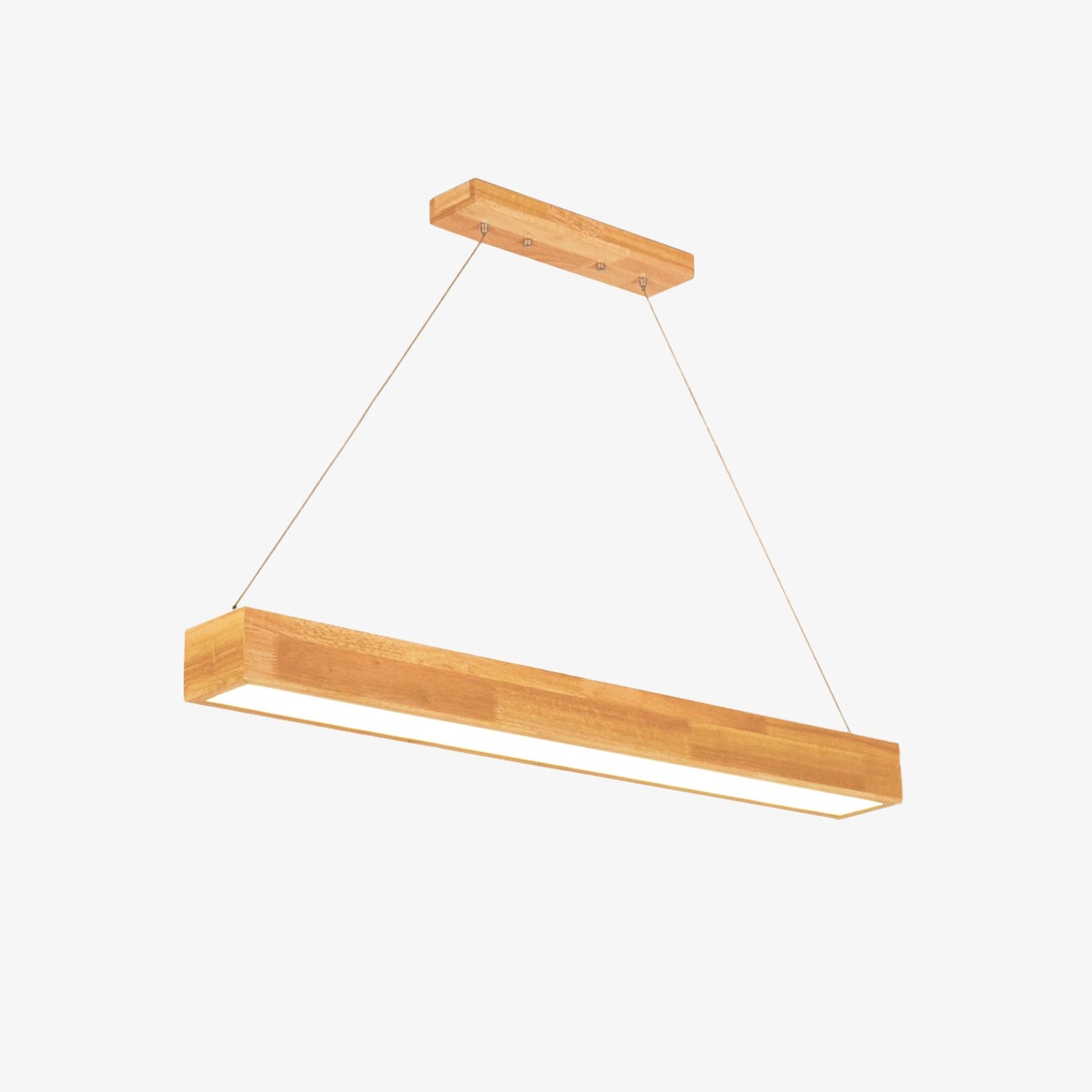 Lustre LED retangular de madeira de design
