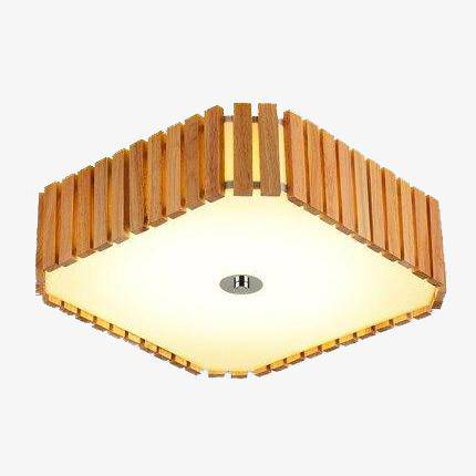 Plafon LED quadrado de madeira com bordas arredondadas Simples