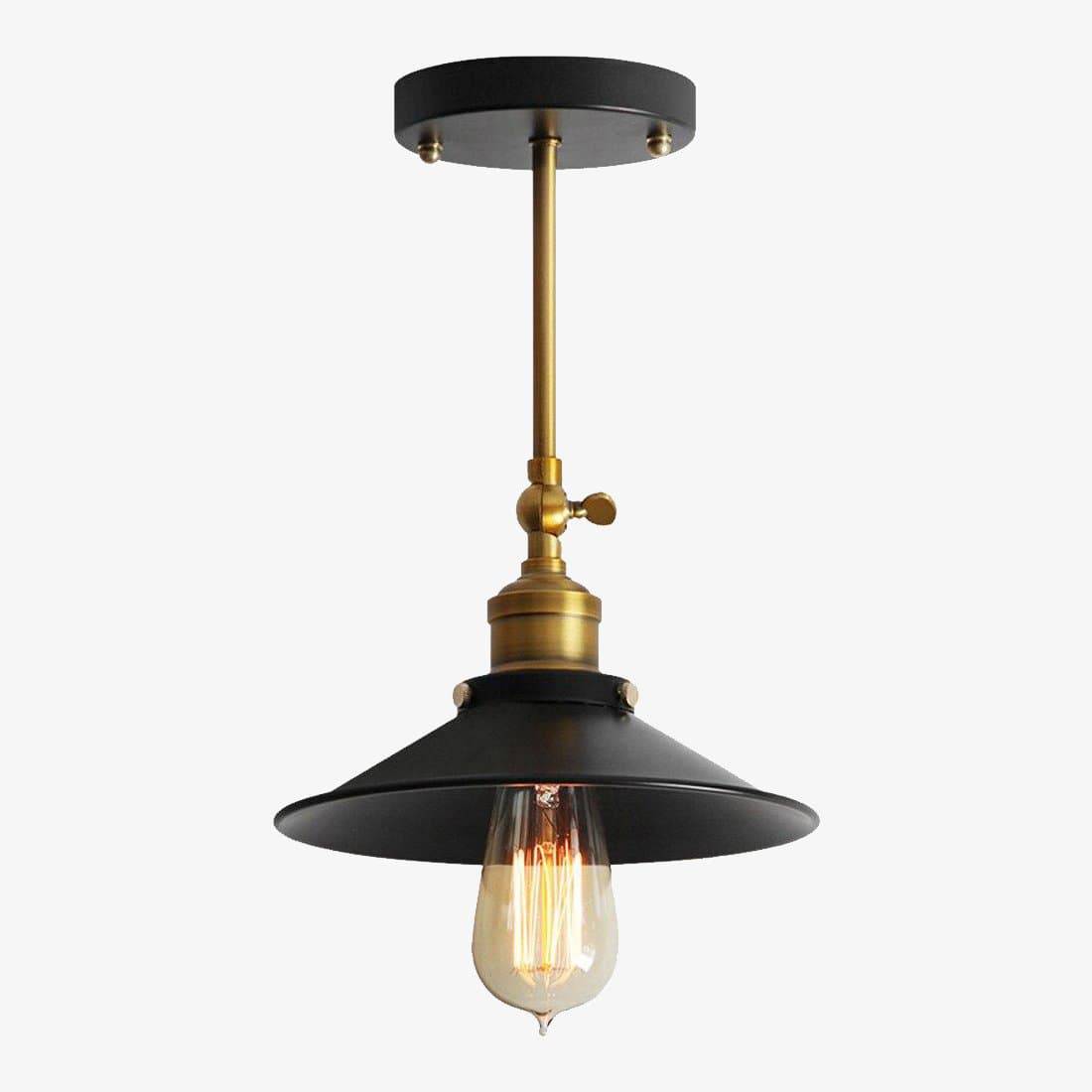 Plafon industrial LED em metal dourado e preto ajustável
