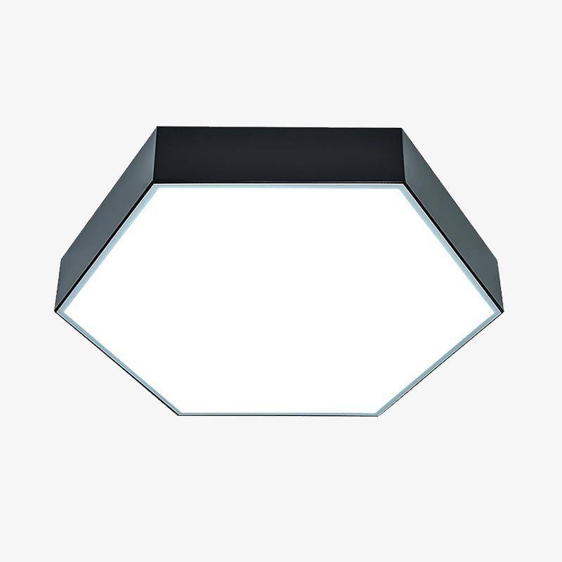Plafon LED hexagonal preto