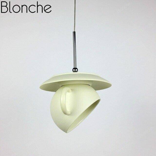 Luz pendente com design de copo de cerâmica colorido para cozinha