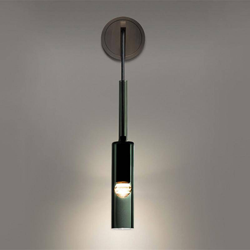 Aplique de design com lâmpada cilíndrica em vidro fumê suspenso Loft