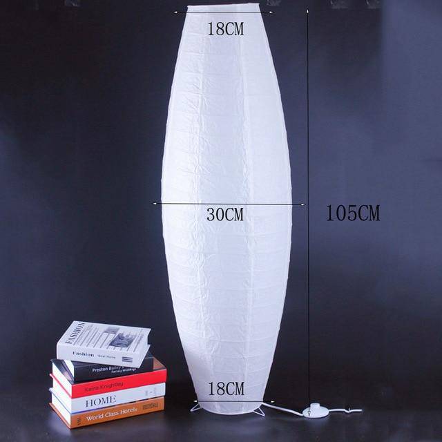 Luminária de pé LED oval de papel tecido