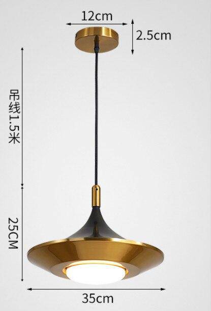 Luminária pendente LED de design com cone arredondado Luxe